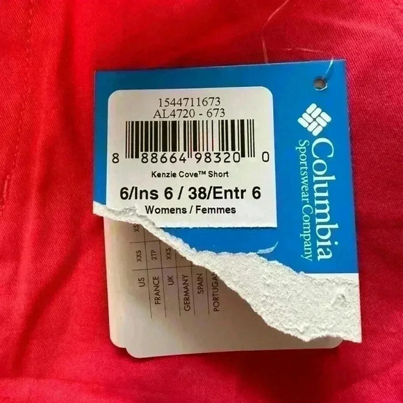 Columbia Kenzie Cove Short Everyday Chinos Casual Active In Coral Size 6 Women’s - Picture 6 of 6